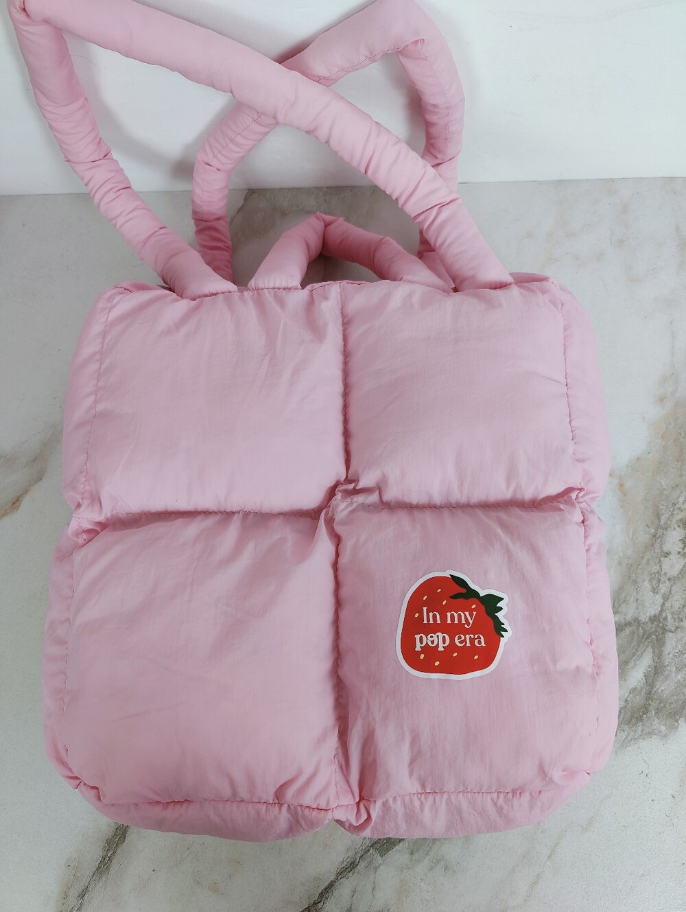 Simply Pop 'In My Pop Era' Pink Puffer Tote Bag, OS - Picture 4 of 12